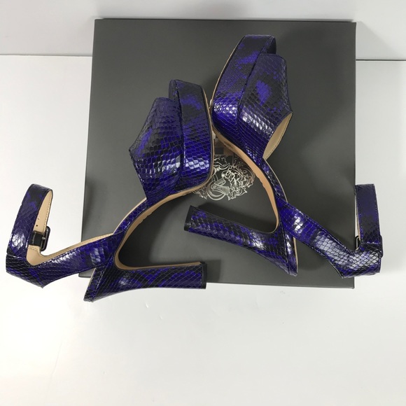 New Vince Camuto womens platform heels size 10 snakeskin leather ankle strap - Picture 5 of 7